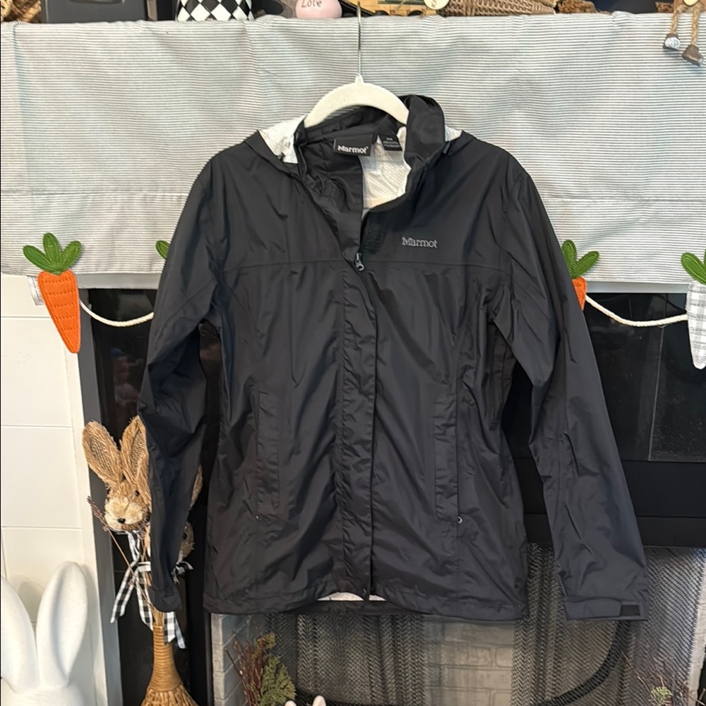 Women’s Marmot Black Hooded Rain Jacket